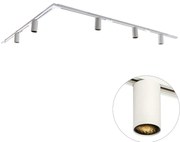 Модерна релсова система за осветление с 5 бели прожектора 1-фазов GU10 50mm - Iconic Ruby