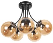 Плафон РИО, черен/мед, 5xE27