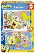 Пъзел 2 в 1, Educa, Sponge Bob, 2 х 100 части