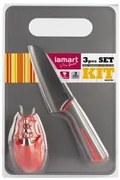 Lamart - Комплект нож, точило и дъска за рязане
