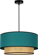 Duolla - Пендел BOHO 1xE27/15W/230V Ø 45 см тюркоаз/ратан