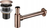 Mexen половин сифон за мивка кръгъл с клик-клак клапа, без преливник, античен мед - 7991050-45