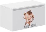 Детска кутия за съхранение с дизайн на маймунка – 40 × 40 × 69 cm