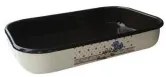 Емайлирана тава правоъгълна 40см с декор BLUE FLOWERS - 141FPIC/40 РЯ-(27-1697)