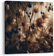 Картина на платно – Полски цветя в кафява светлина