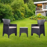 Градински комплект за 2 лица - 2 фотьойла с възглавници + маса