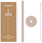 Силиконова сламка с четка за почистване и капак Desert Rose – Muuki