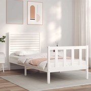 3193192 vidaXL Рамка за легло без матрак, бял, 90x200 см, бор масив