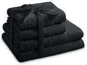 Черни памучни хавлии и кърпи за баня в комплект 4 бр. от тери Amari – Restilo