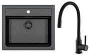 ALVEUS SETA23228 - Кухненска мивка ATROX + смесител за мивка MINTAS, 34 cm, гранит/черен