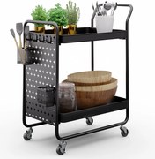 Klarstein Chibi, количка за сервиране, 2 полици, метална, кошници, куки, мобилна