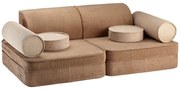 Кафяв детски диван от рипсено кадифе 132 cm Settee – Wigiwama