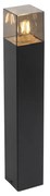 Стойка за външна лампа черна 50 см IP44 с опушено стъкло - Denmark