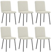 3315565 vidaXL Трапезни столове, 6 бр, кремави, кадифе