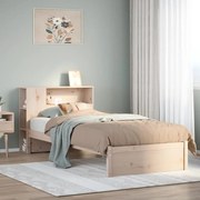 3322375 vidaXL Легло с рафтове за книги, без матрак, 100x200 см, бор масив
