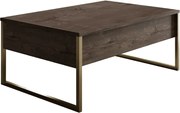 Luxe metal - melamine coffee table in walnut - gold color 90x60x40см.