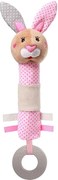 Плюшена играчка Babyono Писукаща с гризалка Зайчето Джулия 621
