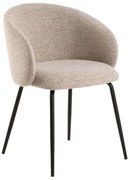 ЦЛЯРА Бежово лате (тъкан Монза 60)/крака черни - МОДЕРЕН ТАПИЦИРАН СТОЛ ЛОФТ ЗА ДНЕВНА/ТРАПЕЗАРИЯ/ОФИС