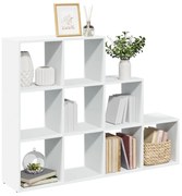 857976 vidaXL Разделител за стая / библиотека, бял, 3 нива, 137,5x29x103,5 см