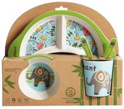 Детски сервиз за хранене 5 части с кръгла трисекционна чиния "Слонче"