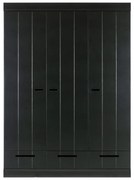 Гардероб от черен бор 140x195 cm Connect - WOOOD