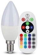 LED RGB Димируема крушка E14/4,8W/230V 4000K + дистанционно