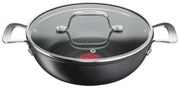 Уок Тиган Tefal G2557172 SHAL26CV M Unlimited, 26 см, Капак, Незалепващо покритие, Thermo-signal, Индукция, Черен