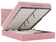 3314251 vidaXL Османска легло с матраци и LED, розово, 140x190 см, кадифе
