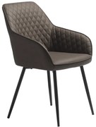 Кафяв тапициран трапезен стол с подлакътници Milton – Unique Furniture