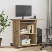 856053 vidaXL Компютърно бюро Artisan Дъб 80x50x75 cm Инженерна дървесина