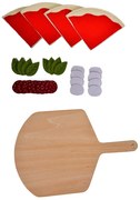 Classic world  -  Дървен кухненски комплект - Пица с дъска за рязане