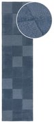 Тъмносиня ръчно изработена вълнена пътека 60x230 cm Checkerboard – Flair Rugs