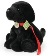 Rappa - Плюшено Куче Черен лабрадор, с каишка, 28 см, седящо, серия Еко приятели