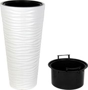 Serinova - Пластмасова кашпа ф40xh80см - 13.7л, бяла-(KVT3)