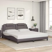 3208113 vidaXL Рамка за легло Viana без матрак, сива, 180x200 см, изкуствена кожа