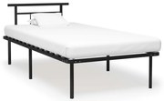 324823 vidaXL Рамка за легло, черна, метал, 100x200 cм
