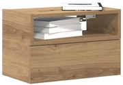 858612 vidaXL Нощно шкафче за стенен монтаж, дъб артизан, 45x26x28,5 см