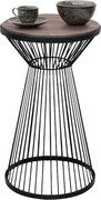 Cresta metal - МДФ side table in black - walnut color Ø34,5x58,5см.
