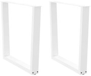 4012653 vidaXL Крака за трапезна маса, V-образни, 2 бр., бели, 90 x (72-73,3) см, стомана