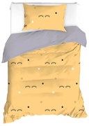 Жълто-сиво единично спално бельо 140x200 cm Dide – Mijolnir