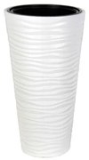 Serinova - Пластмасова кашпа ф30xh57см, 5,5л, бяла-(KVT1)