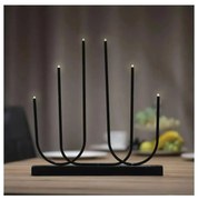 LED Коледен свещник 6xLED/2xAA черен