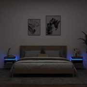 Sonata H Нощни шкафчета с LED осветление, 2 бр, сив сонома, 40x39x48,5см