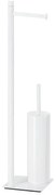Gedy - Стояща тоалетна четка с държач за тоалетна хартия TRILLY в матово бяло