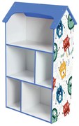 Детска Дървена Етажерка за Съхранение на Играчки и Книжки - Къщичка UNIVERSE