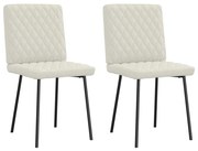 4101112 vidaXL Трапезни столове, 2 бр, кремави, кадифе