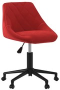 3089038 vidaXL Въртящ се трапезен стол, виненочервен, кадифе
