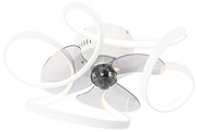 Вентилатор за таван бял 55 см вкл. LED димируем с дистанционно управление - Mandy