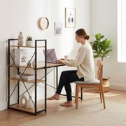 Маса за работа и игра с рафтове 120 x 60 cm svetlá hnedá