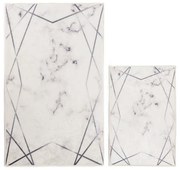 Бели/сиви килими за баня в комплект 2 бр. 60x100 cm Geometric – Mila Home
